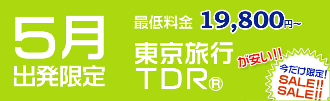 5月出発限定 東京旅行・TDRツアーが安い！